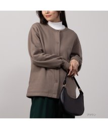 MAC HOUSE(women)(マックハウス（レディース）)/NAVY ネイビー デイリーカーディガン MH837－708/ブラウン