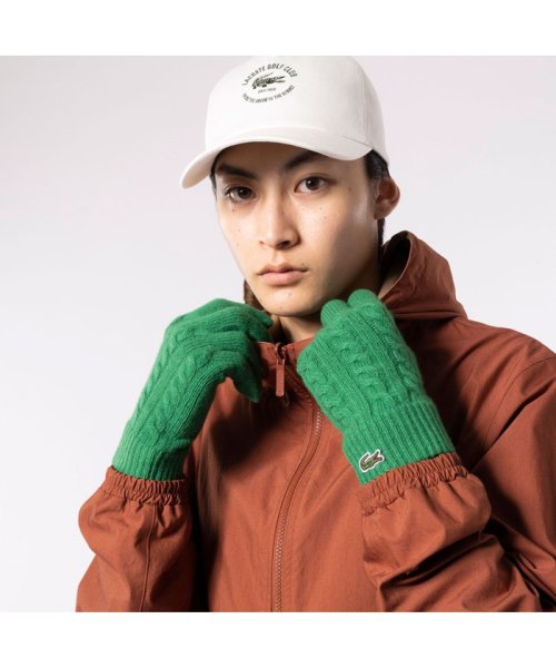 LACOSTE Mens(ラコステ　メンズ)/ケーブルニットグローブ/グリーン