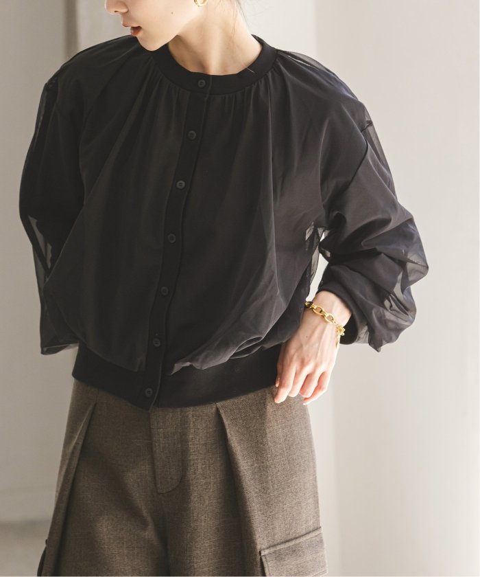 チュールレイヤードカーディガン