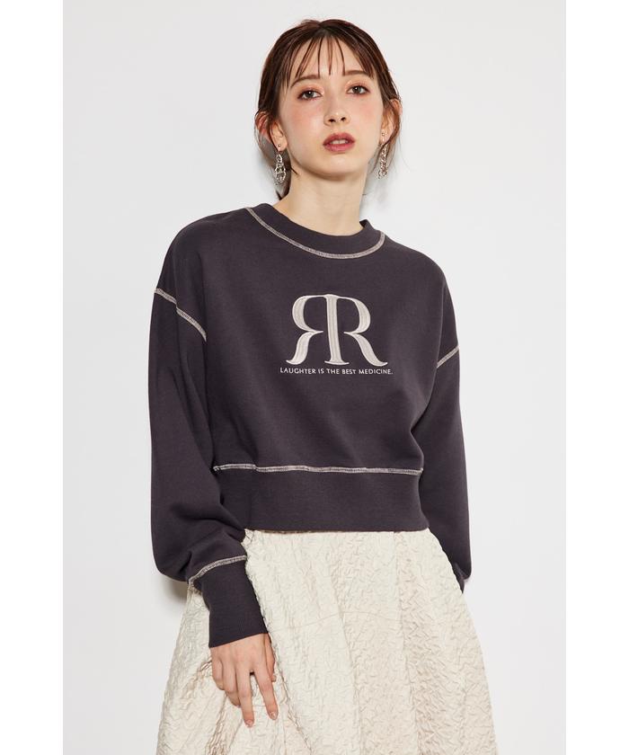 rienda クロップドRRスウェットTOP