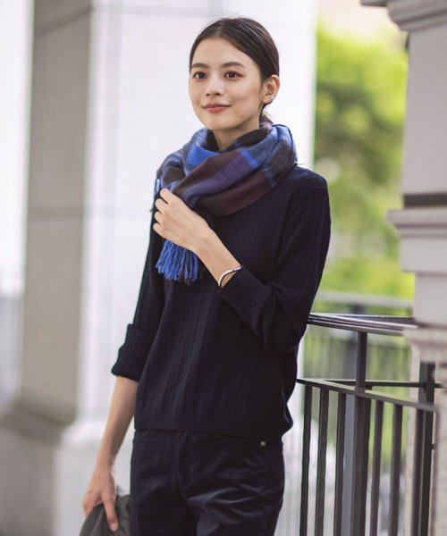 J.PRESS LADIES（LARGE SIZE）(J．プレス　レディス（大きいサイズ）)/【洗える】KNIT BASIC クルーネック ニット/ネイビー系