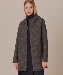 MACKINTOSH LONDON/【L】リバーチェックフーデットウールコート/505649387