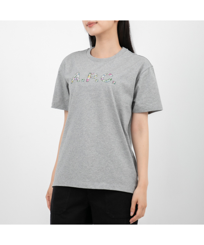 アーペーセー Tシャツ フローラル リバティ 半袖カットソー トップス グレー レディース APC F26241 COFDW PLB