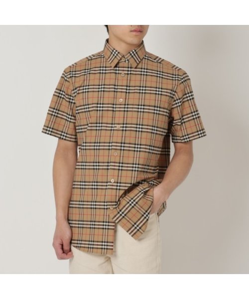 BURBERRY(バーバリー)/バーバリー シャツ シンプソン 半袖シャツ トップス ベージュ メンズ BURBERRY 8020965 A7028/その他