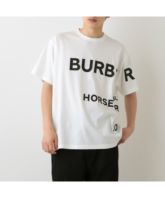 セール】バーバリー Tシャツ 半袖カットソー ホワイト メンズ BURBERRY