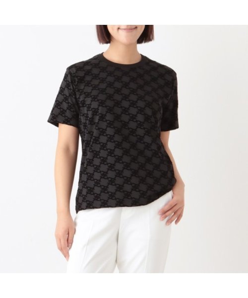 フェンディ Tシャツ トップス ロゴ ブラック レディース FENDI FS7254 