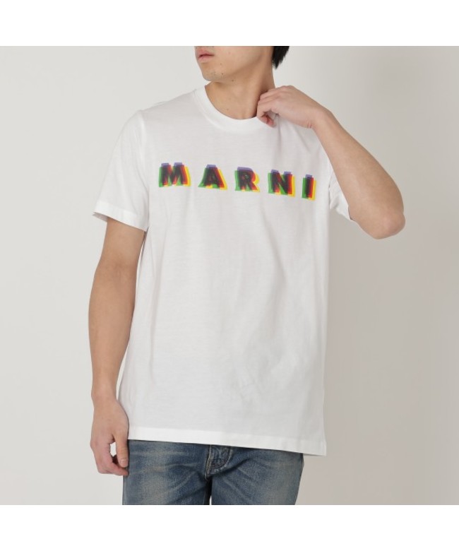 マルニ Tシャツ 3D MARNIプリント コットンTシャツ 半袖Tシャツ ...