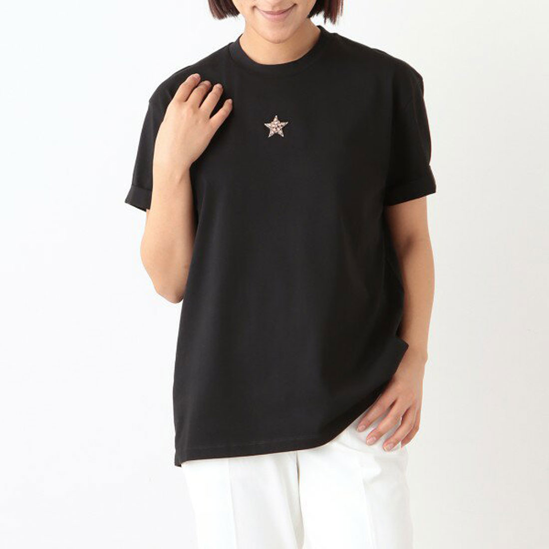 セール】ステラマッカートニー トップス Tシャツ スター ブラック