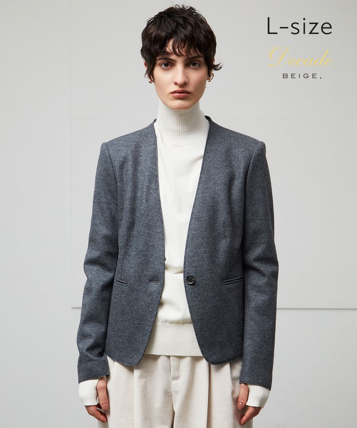 BEIGE 【L−size】CORBY / ノーカラージャケット C. GRAY 10 BEIGE 【L−size】CORBY / ノーカラージャケット C. GRAY 10