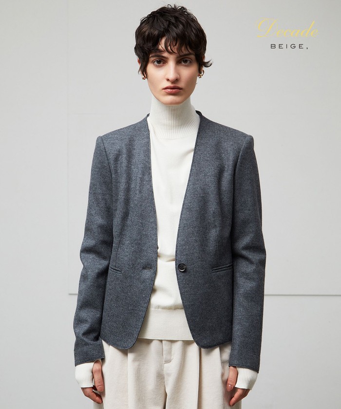 BEIGE CORBY / ノーカラージャケット C. GRAY 2 BEIGE CORBY / ノーカラージャケット C. GRAY 2