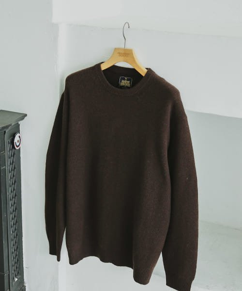 URBAN RESEARCH DOORS(アーバンリサーチドアーズ)/ハミルトンウールクルーネックニット/BROWN