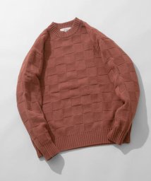 URBAN RESEARCH ROSSO(URBAN　RESEARCH　ROSSO（MEN）)/『XLサイズあり』ブロックチェッククルーネックニット/TERACOTTA