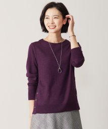 J.PRESS LADIES（LARGE SIZE）(J．プレス　レディス（大きいサイズ）)/CLEAR LIGHT WOOL ボートネック ニット/パープル系