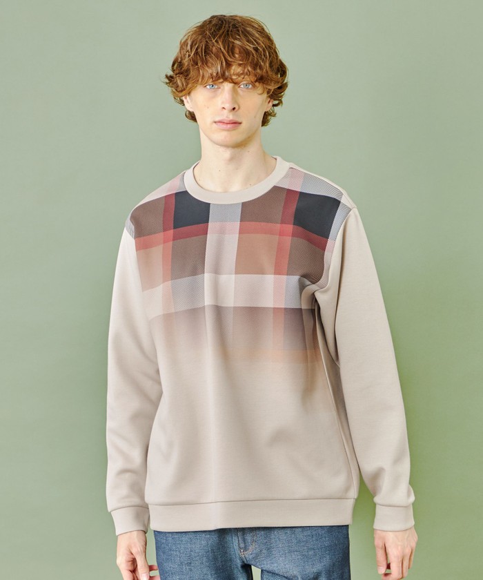 WEB限定】フェードチェックスウェットシャツ(505636975)｜HANKYU MEN'S