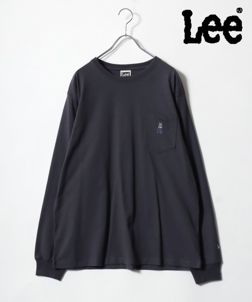 salong hameu(salong hameu)/【Salong hameu】Lee（リー）オーバーオール ワンポイントロゴ ミニワッペン ポケットロンT/長袖Tシャツ/無地/チャコール