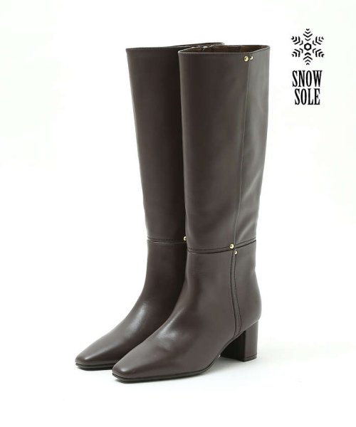 【スノーソール】ストレートラインミドルヒールロングブーツ また