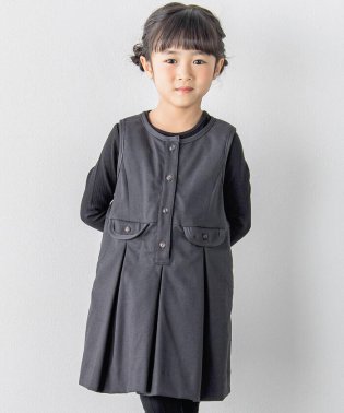 BeBe Petits Pois Vert/ウール風タックジャンパースカート(95~150cm)/505692196