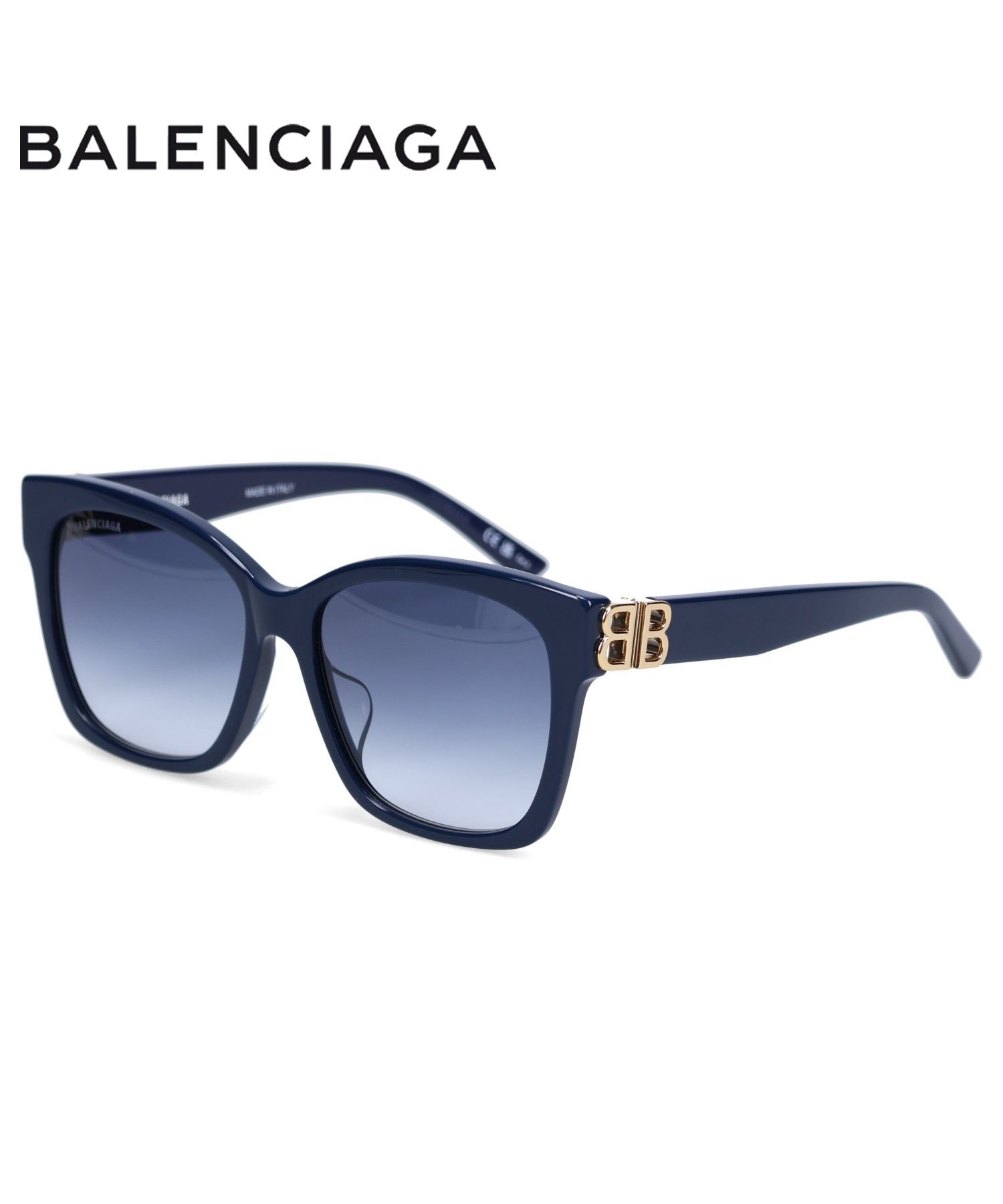バレンシアガ BALENCIAGA サングラス メンズ レディース アジアンフィット UVカット SUNGLASSES ブルー BB0102－5