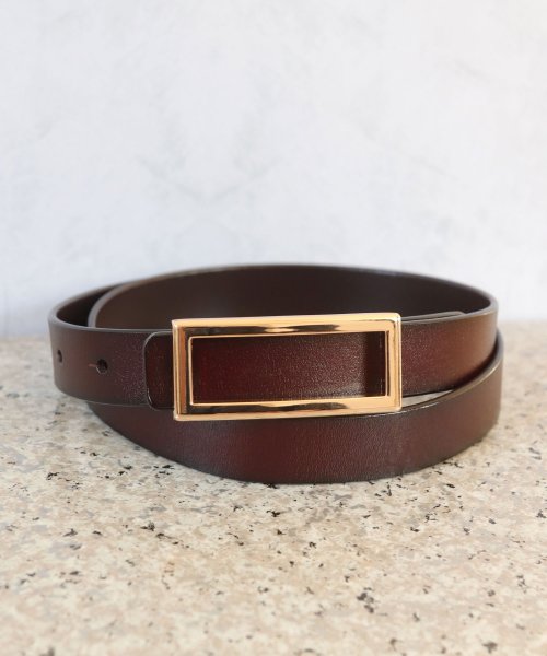 MR.OLIVE スクエアバックルレザーベルト BLACK つなが 33 新品