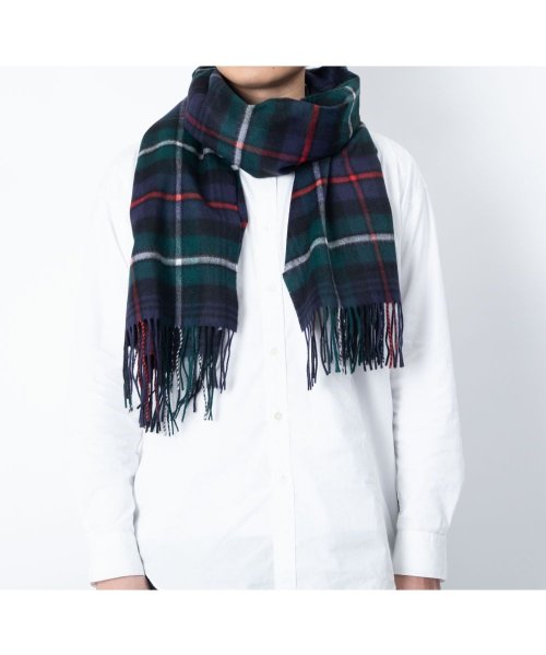 ジョンストンズ JOHNSTONS ストール WA56 カシミヤ メンズ レディース マフラー カシミア おしゃれ 秋冬 防寒 チェック 無地 大判 190×7 メンズ レディース BLACK