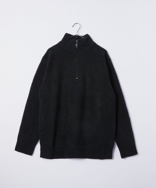 kashwere(カシウエア)/カシウエア Kashwere MNCH SWZ01 セーター Mens 1/4 Zip メンズ トップス ハーフジップ セーター ジャケット 長袖 カジュアル /ブラック