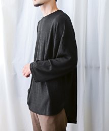 LUXSTYLE/針抜きワッフルBIGロンT/ロンT メンズ 長袖Tシャツ ワッフル サーマル ビッグシルエット/505703666