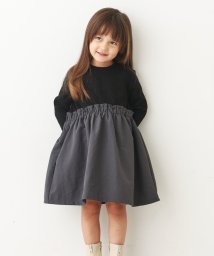 THE SHOP TK（KID）(ザ　ショップ　ティーケー（キッズ）)/100－150/チェックタフタ＆ドッキングワンピース/ハグするニットシリーズ/チャコールグレー（514）