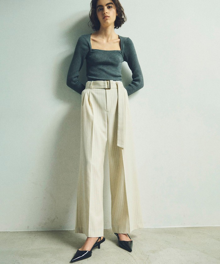 GRACECONTINENTAL ピンストライプワイドパンツ キナリ 36 GRACECONTINENTAL ピンストライプワイドパンツ キナリ 36