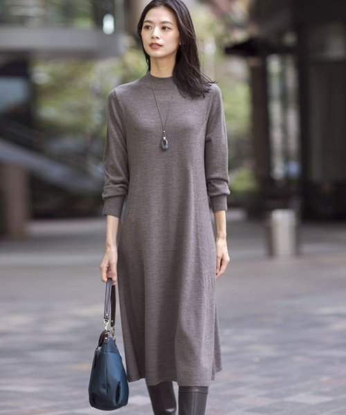 J.PRESS LADIES(J．プレス　レディス)/【洗える】EASY WOOL ニット ワンピース/ブラウン系