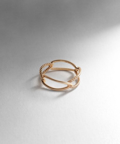 K10ダイヤモンド ロープPCチェーン リング 