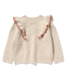 SHOO・LA・RUE(Kids) (シューラルーキッズ)/【110－140cm】肩フリルふわふわニット/ナチュラル（050）