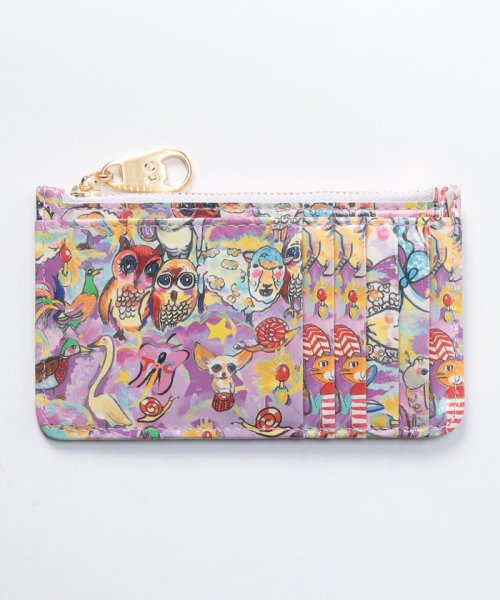 tsumori chisato CARRY(ツモリチサトキャリー)/森のどうぶつたち フラグメントケース　マルチケース　【キャッシュレスに最適】/パープル