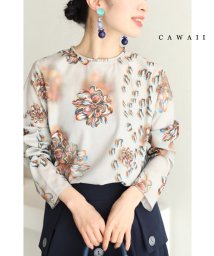 CAWAII/花びら舞う色鉛筆画風フラワーブラウストップス/505700281