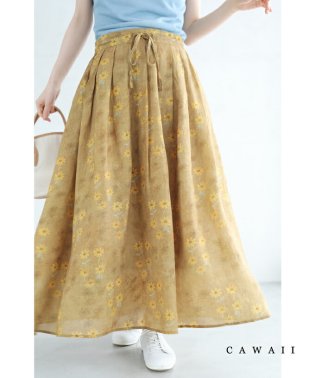 CAWAII/春風に揺れる黄色の花のロングスカート/505702673