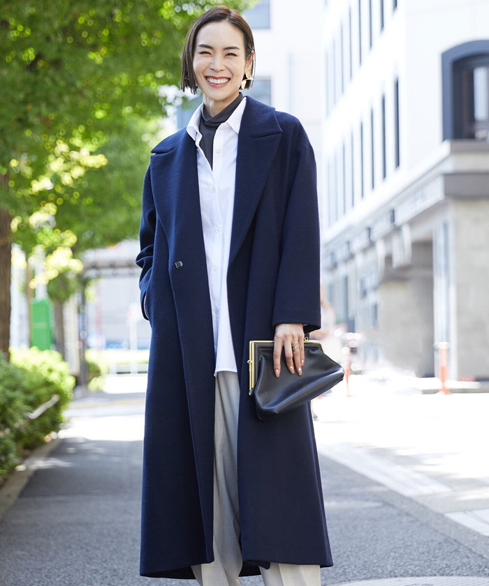 美品 TOMORROWLANDトゥモローランド チェスターコート ネイビー 50 トゥモローランド チェスターコート ネイビー 44(S)