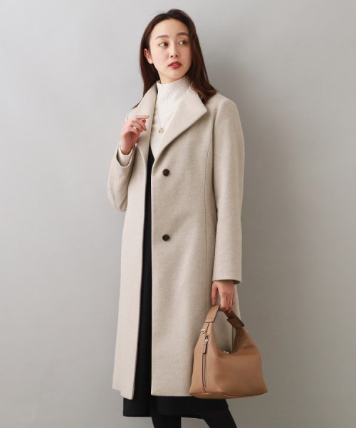 【日本製／2WAY衿】スタンドカラー ロングコート 
