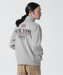 AVIREX(AVIREX)/L/S FADE WASH STAND ZIP SWEAT NYC ANG/ライトグレー3