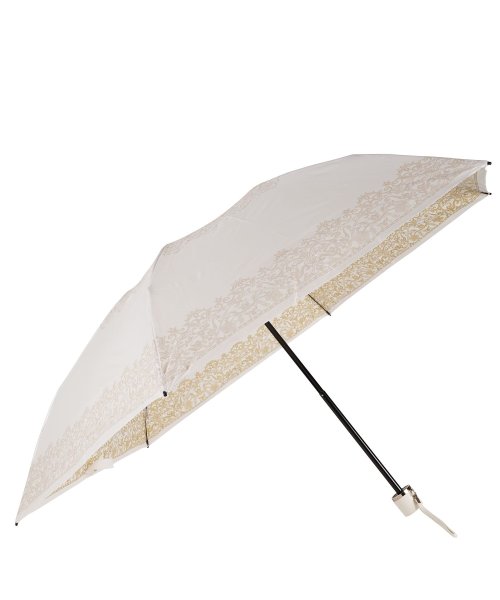 PREMIUM WHITE(プレミアムホワイト)/プレミアムホワイト PREMIUM WHITE 日傘 折りたたみ 完全遮光 晴雨兼用 軽量 雨傘 レディース 50cm 遮光率 UVカット 100% コンパクト/ゴールド