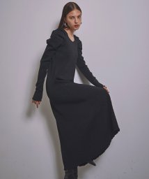 MIELI INVARIANT(ミエリ インヴァリアント)/Glitter Tuck Knit Dress/ブラック