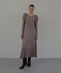 MIELI INVARIANT(ミエリ インヴァリアント)/Glitter Tuck Knit Dress/グレー