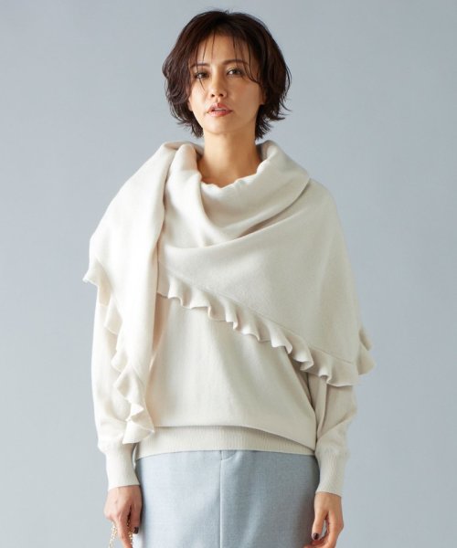 【カタログ掲載・洗える】ピュアカシミヤ ストール ウールカシミヤ フリンジマフラー P1818956998(13970円)