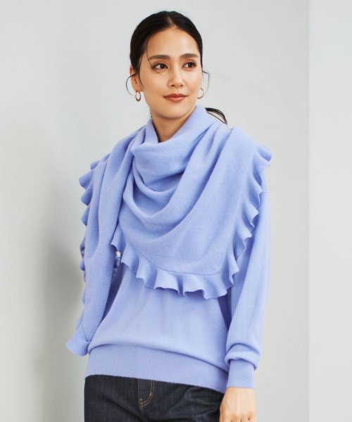 【カタログ掲載・洗える】ピュアカシミヤ ストール ウールカシミヤ フリンジマフラー P1818956998(13970円)