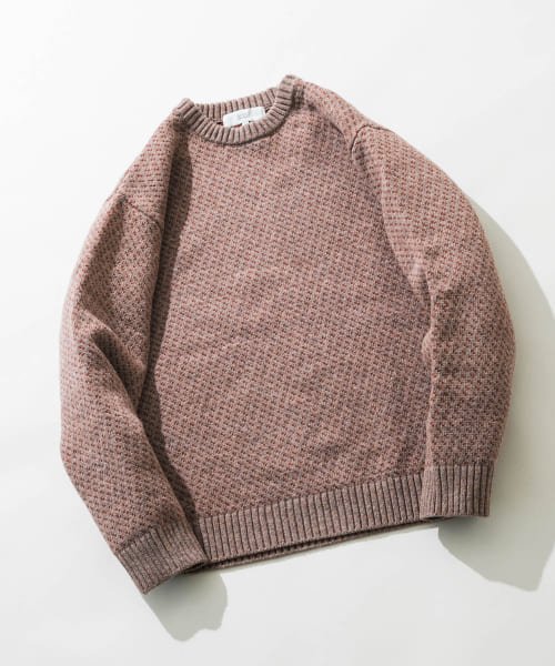 URBAN RESEARCH ROSSO(URBAN　RESEARCH　ROSSO（MEN）)/『XLサイズあり』バーズアイ柄クルーネックニット/BEIGE