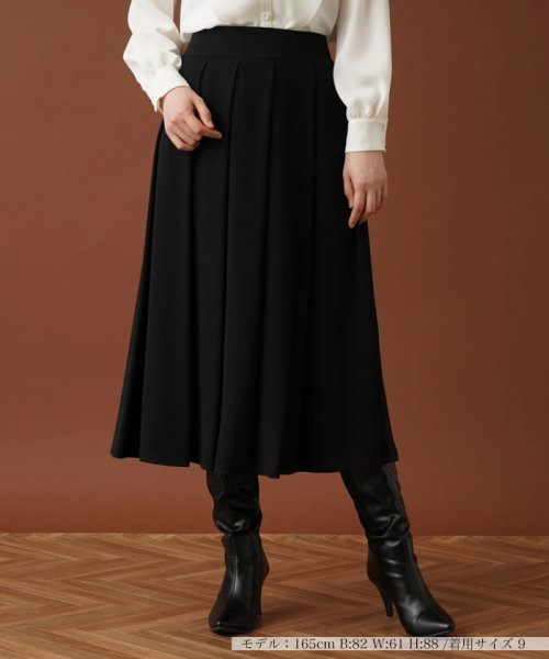 Leilian(レリアン)/ロングプリーツスカ－ト【my perfect wardrobe】/ブラック