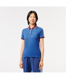 LACOSTE(ラコステ)/モノグラムジャカードコットンニットポロシャツ/ブルー