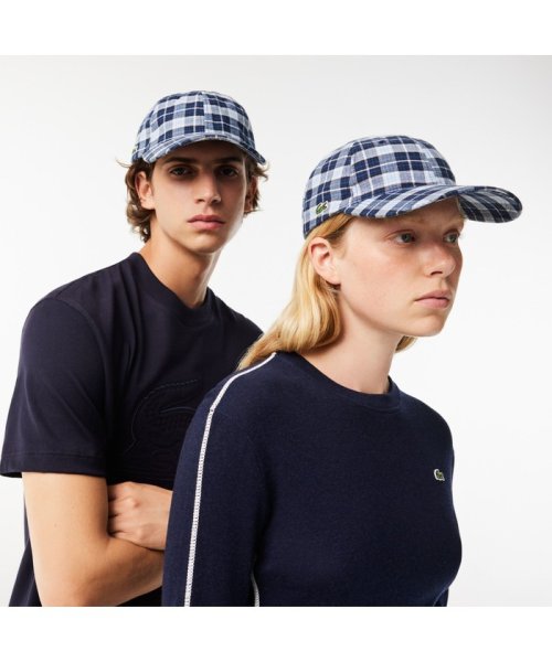 LACOSTE UNISEX(ラコステ　ユニセックス)/ワンポイントチェックネルキャップ/ネイビー