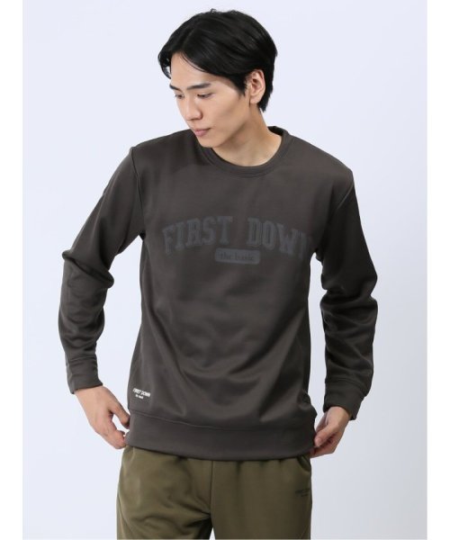 TAKA-Q(タカキュー)/【WEB限定】ファーストダウン/FIRST DOWN 裏シャギーロゴ クループルオーバー メンズ Tシャツ カットソー カジュアル インナー ビジネス ギフト /グレー