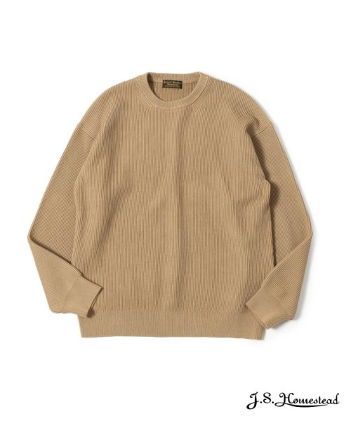 J.S Homestead(ジャーナルスタンダード　ホームステッド)/【J.S.Homestead】TWSIT RIB COTTON CREW KNIT/ベージュ