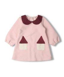 Kids Zoo(キッズズー)/【子供服】 kid´s zoo (キッズズー) ブークレー裏起毛衿付きワンピース 80cm～130cm W60320/ピンク