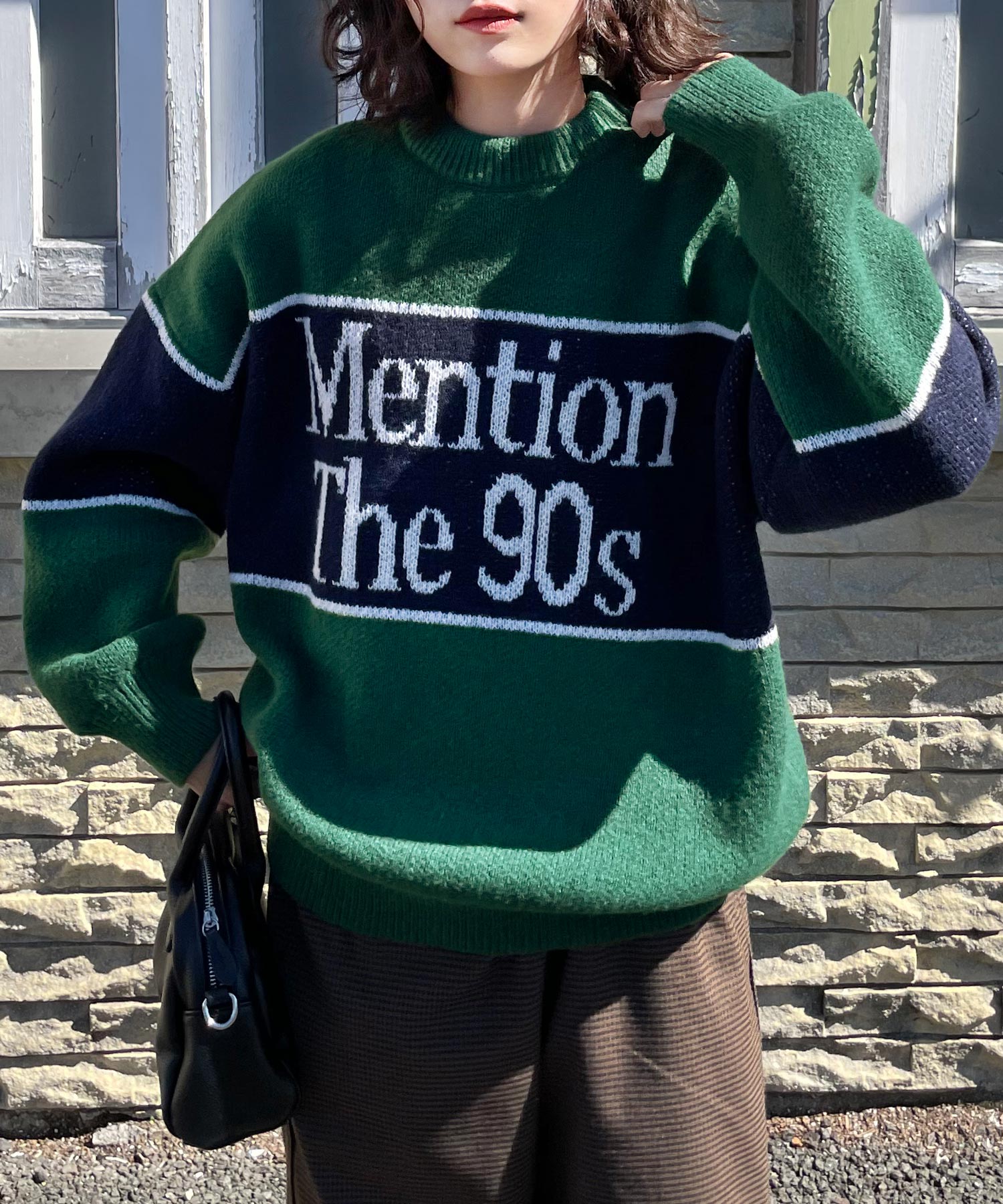 42282　ビューティ＆ユース　長袖シャツ　紺ｘ緑　Ｍ 42282ビューティ＆ユース長袖シャツ紺x緑M